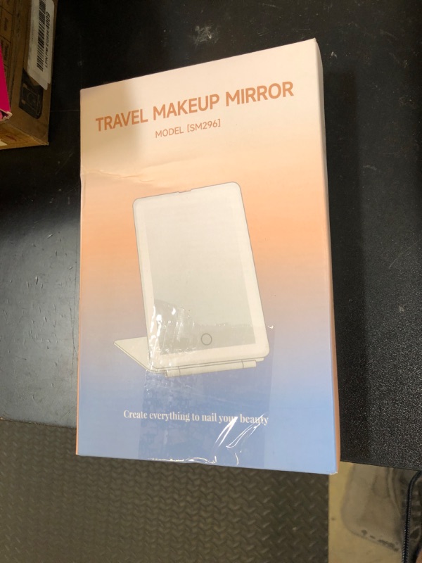 Photo 1 of FUNTOUCH Rechargeable Travel Makeup Mirror with 72 Led Lights, Portable Lighted Beauty Mirror, 3 Color Lighting, Dimmable Touch Screen, Tabletop LED Folding Cosmetic Vanity Mirror