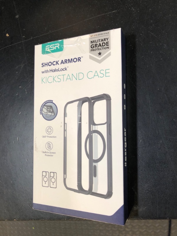 Photo 1 of ESR for iPhone 14 Pro Max Case with Stand, Compatible with MagSafe, Full-Body Military-Grade Drop Proof Case with Built-in 9H+ Tempered Glass Screen Protector, Armor Series, Clear