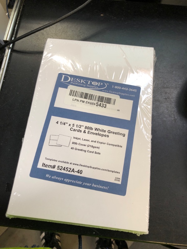 Photo 1 of Heavyweight Blank White Greeting Card Sets - A2 Size 4.25" x 5.5" - 40 Cards & Envelopes - For Inkjet/Laser Printers