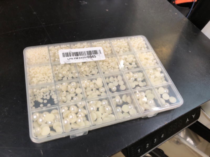 Photo 1 of 10000Pcs Ivory Flatback Pearls with B7000 Glue Kit for Crafts Crafting Shoes Nail Art Decoration Embellishment, Beige Half Round Flat Back Pearls Beads Set, Mixed Sizes 2mm 3mm 4mm 5mm 6mm 8mm 10mm