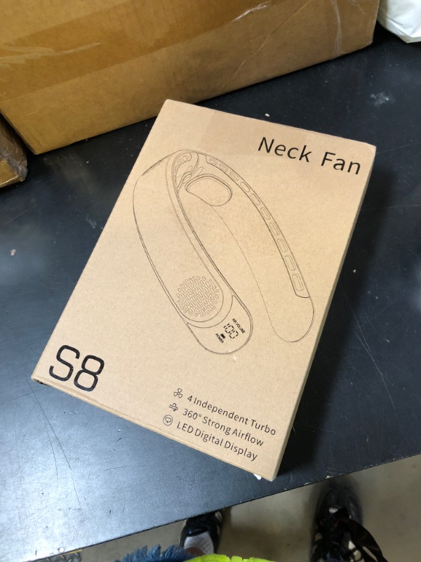 Photo 1 of ASNUG Portable Neck Fan, 4 Turbo Neck Fan, 4000 mAh Battery Operated, USB Rechargeable Personal Fan, 3 Speeds, 360° Cooling Airflow, LED Display, Wearable Fan for Home, Office, Travel, Gifts