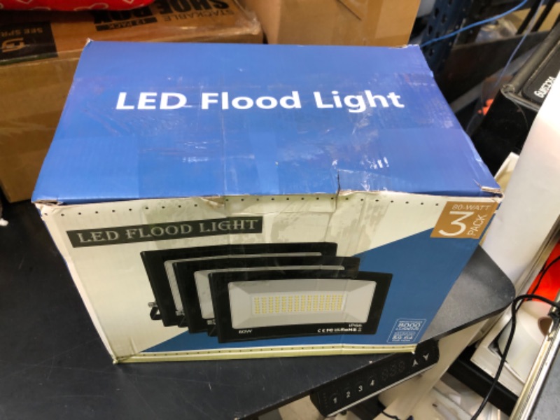 Photo 1 of [100% True Wattage] 3 Pack 80W LED Flood Lights Outdoor 800W Equivalent, 9500LM Super Bright Security Light IP66 Waterproof 5000K Daylight White Spot Light Exterior Lighting for Yard Backyard House
