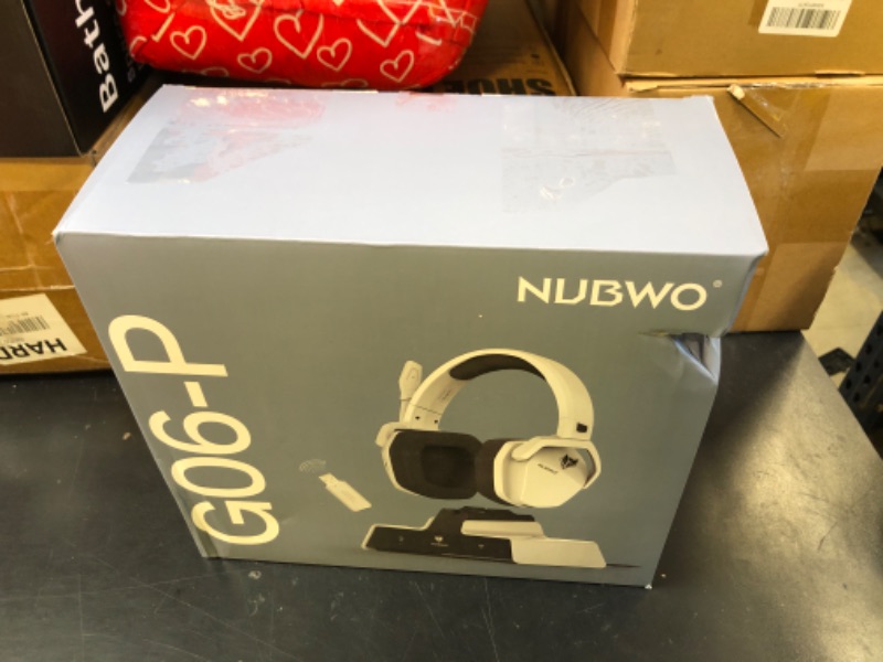 Photo 1 of NUBWO G06 Pro Wireless Gaming Headset with Charging Station for Headset & PS5 Controller, 17ms Low Latency, 120H Battery Life, Dynamic 50mm Drivers-White (Only Compatible with PS5)