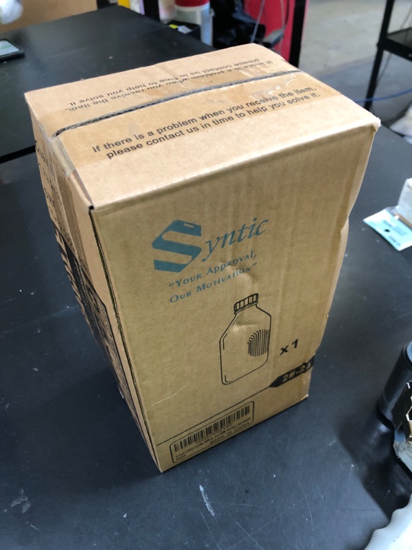 Photo 1 of 2 Qt Glass Milk Bottle with Reusable Strong Airtight SCREW LID, 64 Oz Glass Juice Bottles for Almond Milk, Oat/Nut Milk- 0.5 Gal Water Bottle with 2 Exact Scale Lines, Extra Handle AND Cap?