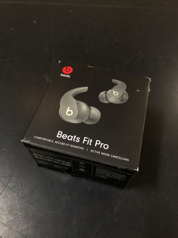 Photo 1 of Beats Fit Pro - True Wireless Noise Cancelling Earbuds - Apple H1 Headphone Chip, Compatible with Apple & Android, Class 1 Bluetooth®, Built-in Microphone, 6 Hours of Listening Time – Sage Gray