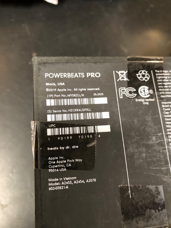 Photo 1 of Beats Powerbeats Pro Wireless Earbuds - Apple H1 Headphone Chip, Class 1 Bluetooth Headphones, 9 Hours of Listening Time, Sweat Resistant, Built-in Microphone - Black