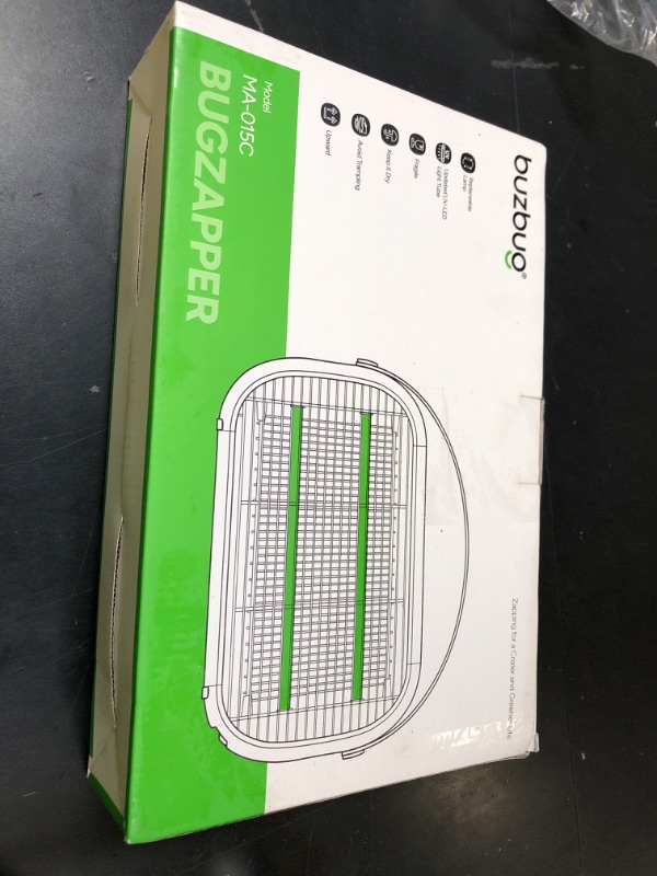 Photo 1 of Buzbug LED Bug Zapper Outdoor Indoor, 10 Years Lifespan Lamp, Rechargeable 5200mAh Battery, Portable Camping Fruit Fly Mosquito Moth Gnat Wasp Trap, Killer, Zapper -MA015C (White)