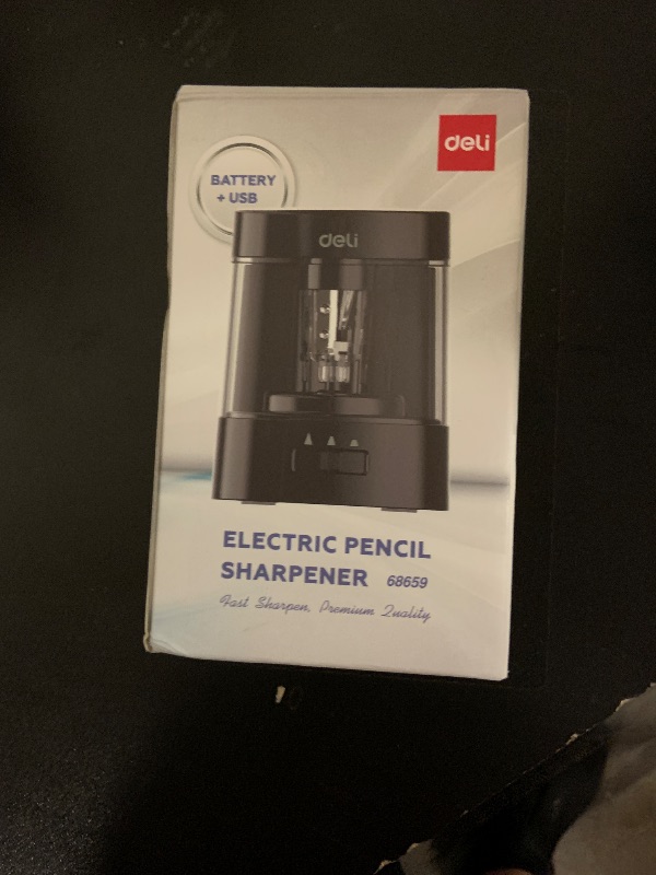 Photo 1 of Deli Electric Pencil Sharpener, Automatic Pencil Sharpeners for No.2 Pencils Colored Pencils, USB & Battery Operated Pencil Sharpener for Kids, School, Home, Office, Classroom, Black