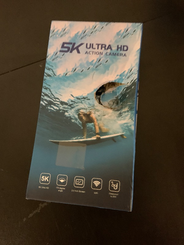 Photo 1 of CANKETEC Action Camera 5K30FPS, 48MP Ultra HD Underwater Camera EIS WiFi Remote Control Dual Touchscreens Sport Cameras with 32GB SD Card, Microphone and Helmet Mount Accessories Kits
