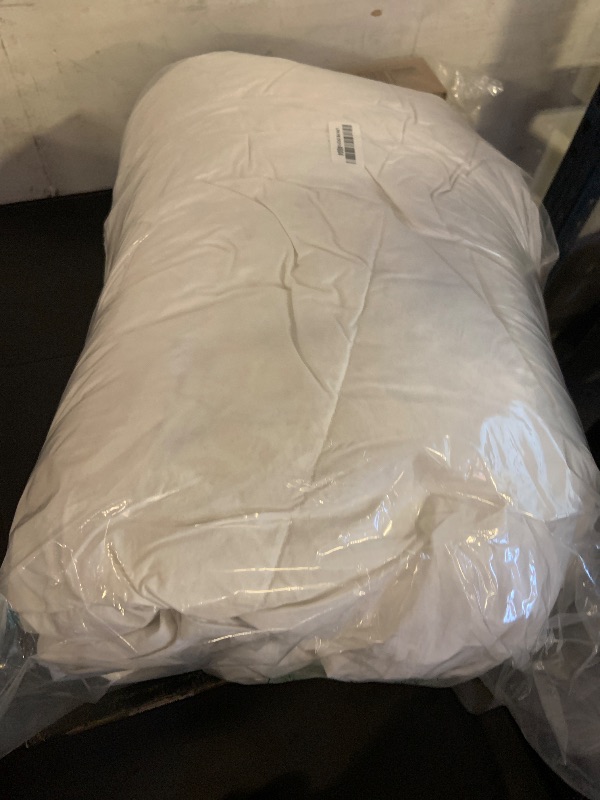 Photo 1 of APSMILE Oversized King Feathers Down Comforter - Ultra Soft All Seasons 100% Organic Cotton Duvet Insert Medium Warm Quilted Bed Comforter with Corner Tabs (120x98, White)