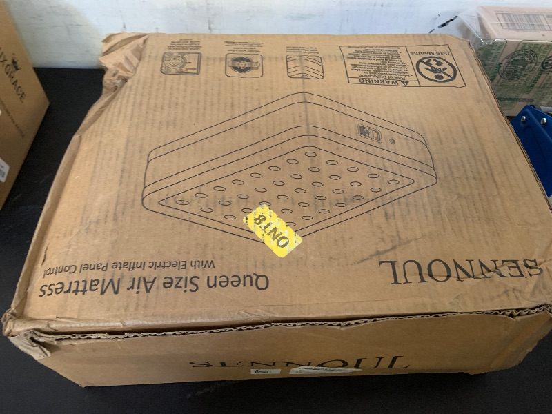 Photo 1 of SENNOUL Air Mattress Queen with Built in Pump - Upgraded Blow Up Bed,2 Mins Quick Self Inflatable and Deflate, 18"/650lbs Max, Strong Support, Flocked Top, Puncture Resistant, for Camping,Home,Guests