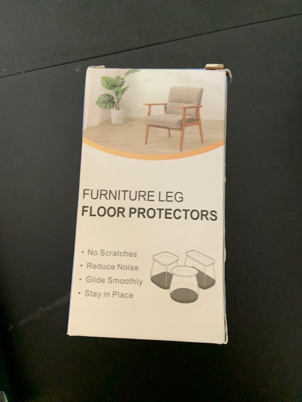 Photo 1 of 32 Pcs Square Chair Leg Protectors for Hardwood Floors,Felt Furniture Floor Protectors with Silicone Caps, Small Size (Fits Chair Legs with Side Length: 3/4" to 1")
