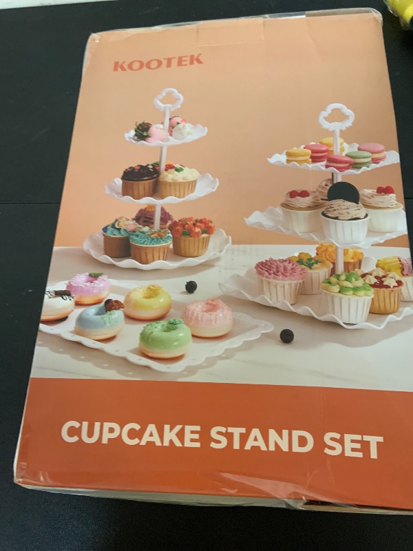 Photo 1 of Kootek Dessert Cupcake Stand, 10pcs Dessert Table Display Set, 3 Tiered Cup Cake Holder Tower Stand& Cookie Serving Trays for Wedding, Tea Party, Birthday, Baby Shower