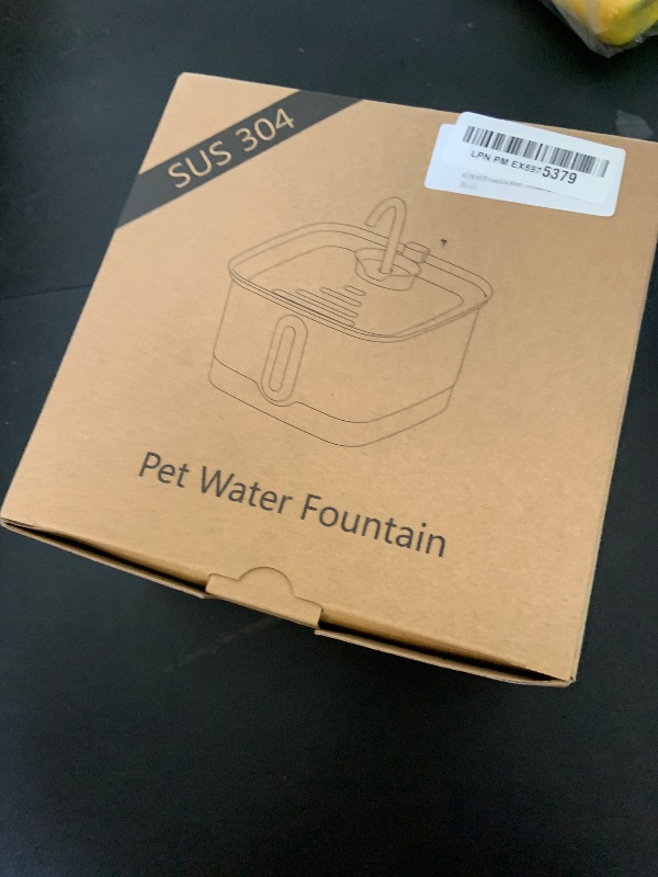 Photo 1 of SEIRMEP Stainless Steel Cat Water Fountain, 101oz/3L Automatic Pet Water Fountain, Dog Water Fountain with Replacement Filters for Cats, Small Dogs (2 Filters and 2 Sponges)