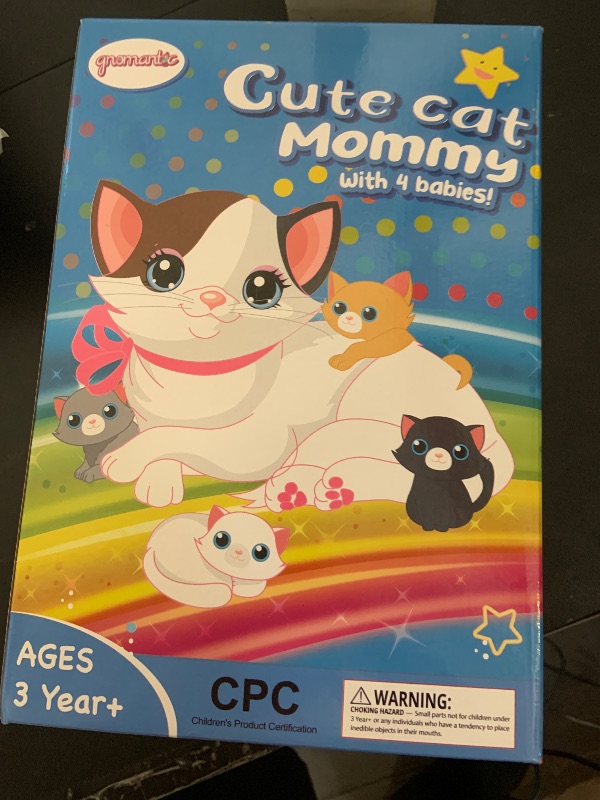 Photo 1 of gnomantic 5 Pieces Cat Stuffed Animals with Babies Inside Belly - 1 Mommy Stuffed Cat with 4 Kittens - Stuffed Kitty Plush Toys for Kids Age 3-8, Gifts Ideal for Christmas, Valentine's, Birthday