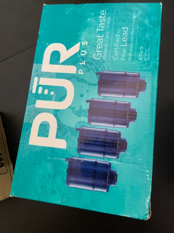 Photo 1 of PUR Plus Faucet Mount Replacement Filter 4-Pack, Genuine PUR Water Filter for Sink Faucet, 3-in-1 Mineral Filtration, Lead Reducing, 1-Year Value, Blue (RF99994)