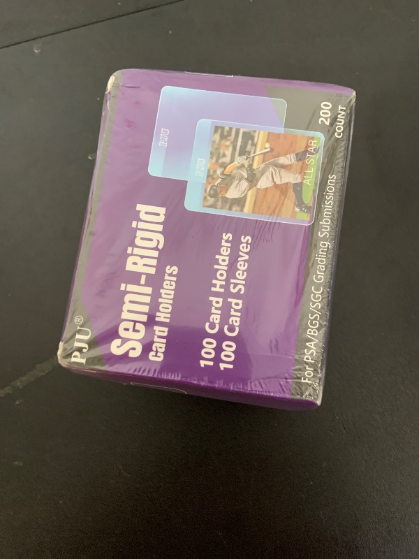 Photo 1 of 100ct Semi Rigid Card Holders & 100ct Card Sleeves for PSA, SGC, BGS, CSG Graded Card Submissions, Semi Rigid Card Sleeves, Baseball Card Protectors, PSA Graded Card Sleeve for Trading Card