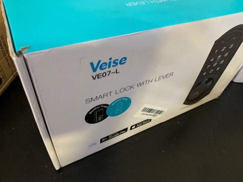 Photo 1 of Veise VE07-L Fingerprint Smart Locks for Front Door with Zinc Alloy Handle Set, App Control, Keyless Entry, Electronic Digital Keypad Deadbolt, Auto Lock, Waterproof, Easy to Install, Matte Black