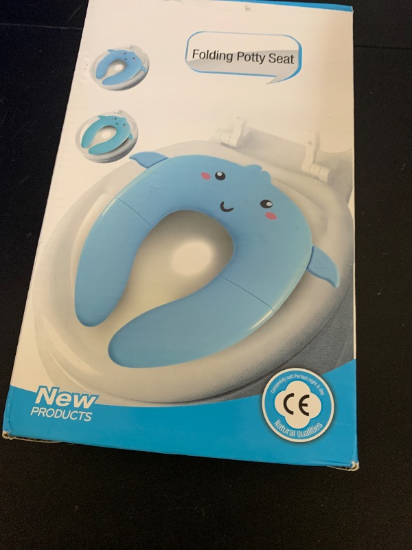 Photo 1 of PandaEar Portable Potty Seat for Toddlers Travel, Foldable Potty Seat for Toddler Kids, Non-Slip, Fits Round & Oval Toilets - Ideal for Boys & Girls Potty Training - Includes Free Travel Bag