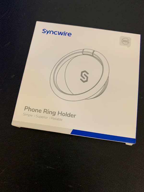 Photo 1 of Syncwire Cell Phone Ring Holder Stand, 360 Degree Rotation Finger Ring Kickstand Polished Metal Phone Grip