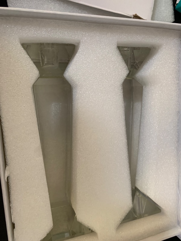 Photo 1 of Kitcom Crystal Candle Stick Holders for Home Decor 2-Pack, Clear Crystal Taper Candles Holder Table Centerpieces for Party and Wedding Decoration(9inch Tall)
