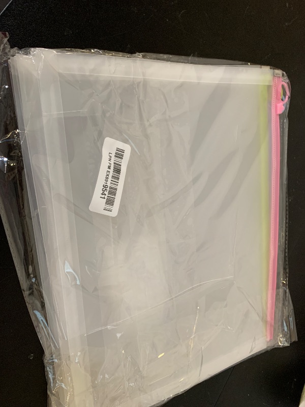 Photo 1 of Binditek 5 Pack Clear Plastic Zip Envelopes, Heavy Duty, 9 x 12 Inch Expanding File Pouches, Multicolor Document Holders for Office and School Use