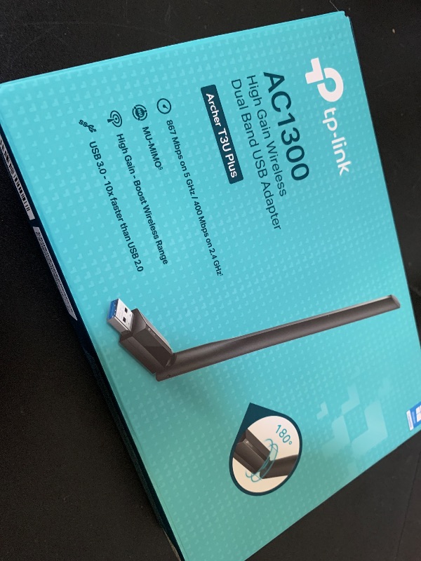 Photo 1 of TP-Link USB WiFi Adapter for Desktop PC, AC1300 USB 3.0 Wireless Dual Band Network Adapter with High Gain Antenna(Archer T3U Plus), MU-MIMO, Windows 11/10/8.1/8/7/XP, Mac OS 10.9-10.15