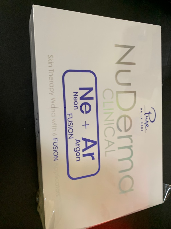 Photo 1 of Pure Daily Care NuDerma Clinical Portable Skin Therapy Wand, Machine with 6 Fusion Neon + Argon Wands – Anti Aging - Clarifying - Skin Tightening & Radiance - Wrinkle Reducing