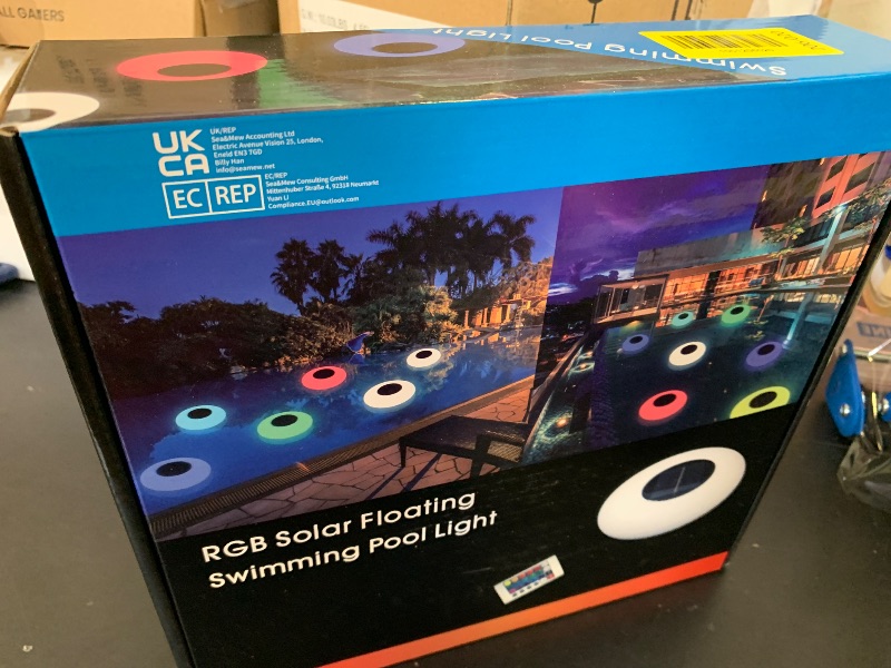 Photo 1 of Blibly Swimming Pool Lights Solar Floating Light with Multi-Color LED Waterproof Outdoor Garden Lights 1pc