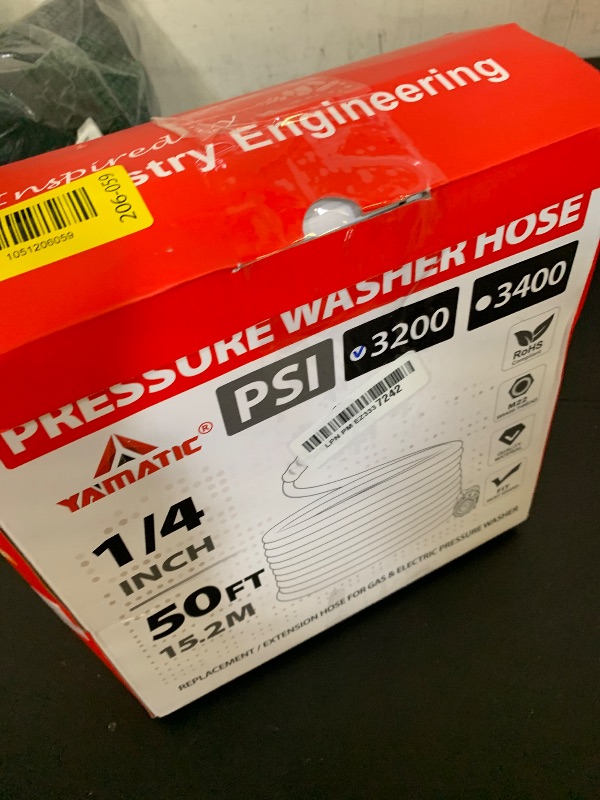 Photo 1 of YAMATIC Pressure Washer Hose 50FT 1/4" M22 Brass Fitting Kink Resistant Power Washer Hose Replacement for Ryobi, Troy Bilt, Greenworks, CRAFTSMAN and more M22 Thread Pressure Washers, 3200 PSI