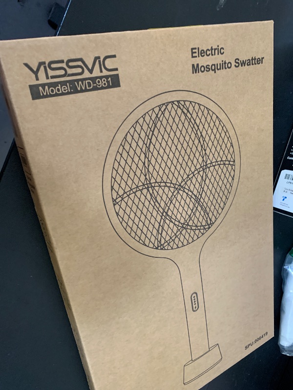 Photo 1 of YISSVIC Electric Fly Swatter Bug Zapper Racket Dual Modes Mosquito Killer with Purple Mosquito Light Rechargeable for Indoor Home Office Backyard Patio Camping