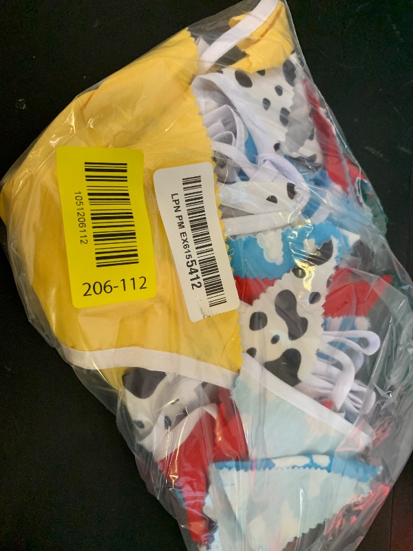 Photo 1 of 32Ft Cartoon Story Party Decorations Red Blue Yellow Toy Themed Story Fabric Banner Cloud and Cow Print Triangle Pennant Flag Garland Streamers for Kids Birthday Baby Shower Outdoor Garden Supplies
