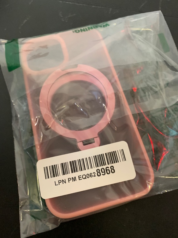 Photo 1 of CACOE Magnetic Case for iPhone 15 6.1 inch with 360 Rotatable Ring Stand, Compatible with MagSafe Car Phone Mount, iPhone 15 Cases Cover Phone Holder for Desk Meeting/Videos Pink