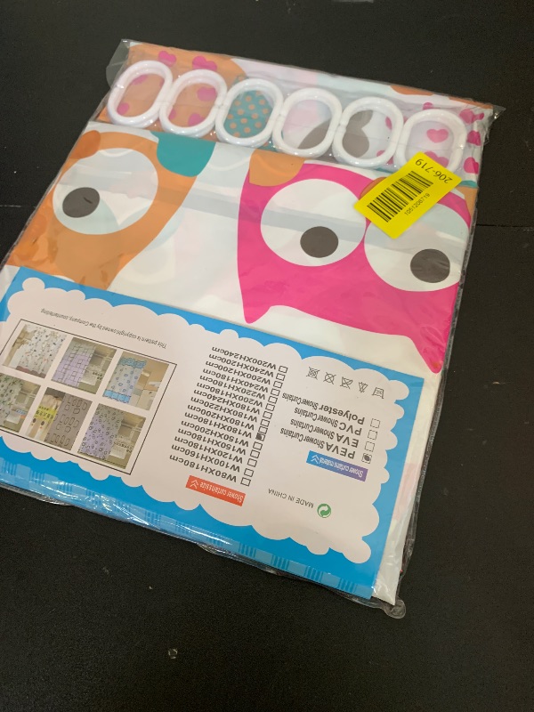 Photo 1 of Plastic Shower Liner - Premium PEVA 4G Shower Curtain Liner with Rustproof Grommets and 3 Weighted Magnets, Waterproof Shower Curtain for Bathroom… (Owl, 72”*72”)