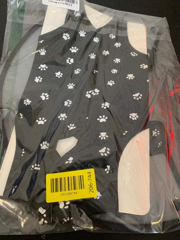 Photo 1 of Cat Recovery Cone Kit Post Surgical Soft Pet Vest, Collar, and Non-Irritating Protection Cone for Cats - Comfortable Injury Care Solution (Black with White Paws, Medium)