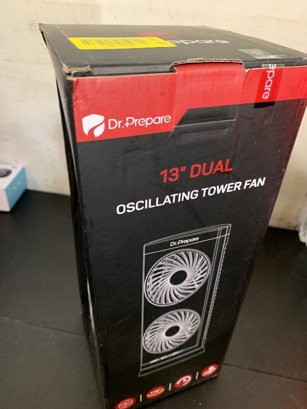 Photo 1 of Dr. Prepare Desk Fan Tower Fan Cooling Fan, Portable Oscillating Fan with 3-Speed Options, Dual Air Circulation, 110° Oscillation, 3 Timers, Table Fan for Bedroom Dorm Room Office Desktop, 13 inch