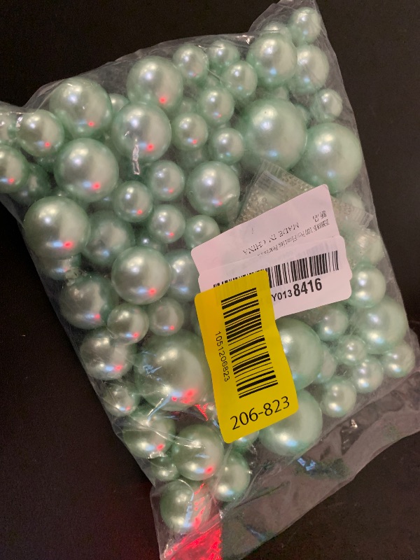Photo 1 of ZEBMOON 100PCS Light Green Faux Pearls Beads for Centerpiece Vases, Vase Filler Faux Pearls, No Holes Filler Beads for Easter Party Anniversary Birthday Wedding Table Decor, 14/20/30mm