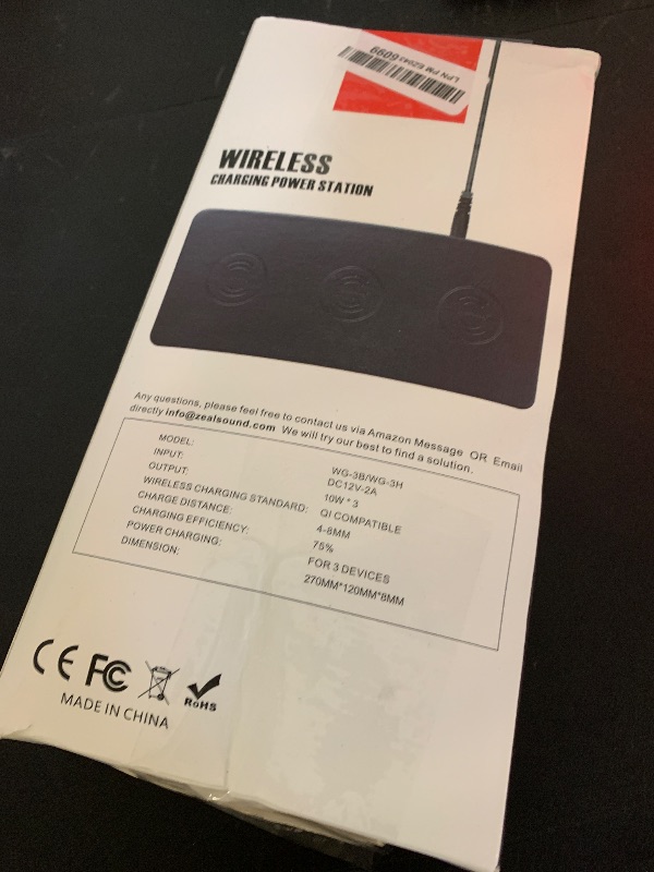 Photo 1 of ZealSound Triple Wireless Charger,Charging Pad,Ultra Slim Fast 3x10W Charger Station for Multiple 3 Devices New Airpods Samsung Earbuds Mat Dock W/AC Adapter for All Wireless Charging Phones