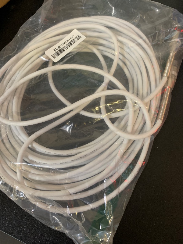Photo 1 of Premium XLR Microphone Cable - 50 Feet, Heavy Duty 22AWG OFC XLR Male to Female Cord, 3-Pin Shielded Mic Speaker Cable, Zinc Alloy Connectors, Metal Spring SR, White