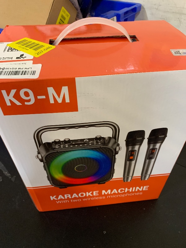 Photo 1 of Karaoke Machine, Portable Bluetooth Speaker with 2 Wireless Microphones for Adults & Kids with Lights, Karaoke Microphone with PA System Supports USB/TF/REC/FM/AUX for Home Party Home System Packages