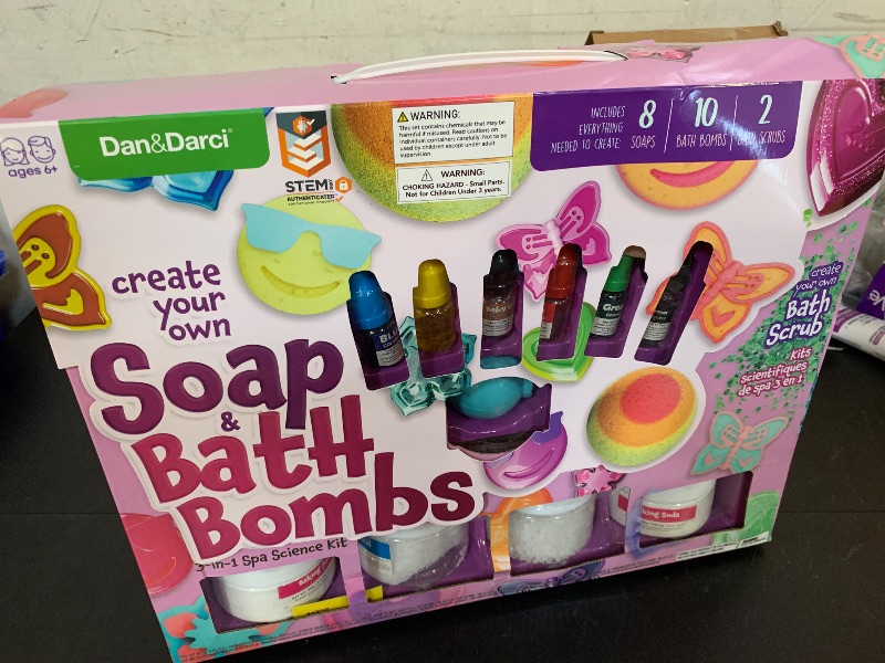 Photo 1 of Dan&Darci Soap & Bath Bomb Making Kit for Kids, 3-in-1 Spa Science Kits, Craft Gifts for Girls & Boys Age 6-12 Year Old Girl Crafts: DIY Experiment Toys, Gift for Kid Ages