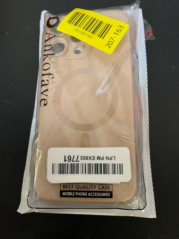 Photo 1 of ankofave Magnetic Case for iPhone 16 Pro Max Phone Case for Women, Matte Luxury Soft Metallic Luster Design with Lens Protector, Compatible with Magsafe Case for iPhone 16 Pro Max 6.9"-Champagne Gold