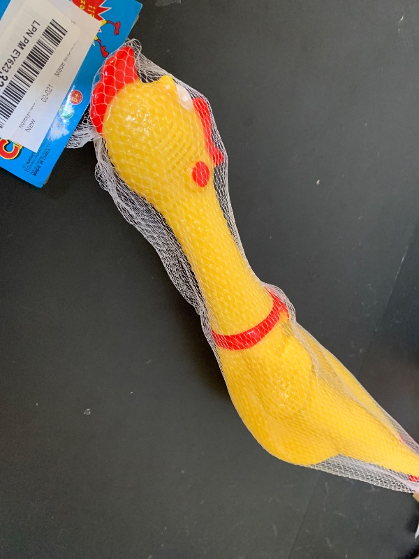 Photo 1 of Novelty Place Squawking Chicken Dog Toys - Large 16” - Yellow Rubber Squeeze Squeaky and Screaming Chicken for Pets or Kids