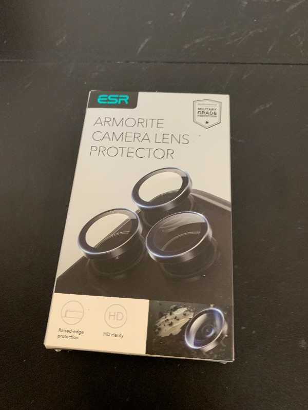 Photo 1 of ESR Camera Lens Protector for iPhone 17 Pro Max/17 Pro/16 Pro Max/16 Pro/15 Pro Max/15 Pro/14 Pro Max/14 Pro, Ultra-tough HD Individual Lens Protectors, Ultra-thin Tempered Glass, 1 Pack, Black