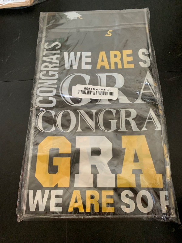 Photo 1 of Graduation Tablecloth Graduation Party Decorations 2025 Gongrats Grad Tablecover for Graduation Party Supplies 3 pcs Table Cloths for Graduation Decorations Tablecloth Class of 2025, 54"x108" (Black)