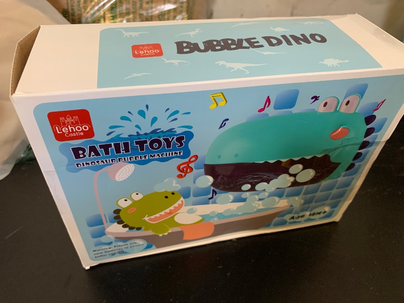 Photo 1 of Lehoo Castle Baby Bath Toys, Bath Bubble Machine for Kids, Automatic Bubble Maker Toddler Bathtub Toy with 12 Melodies, Dinosaur Bath Toys for Boys Girls