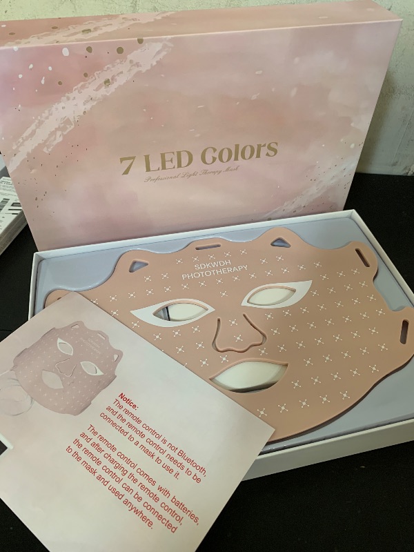 Photo 1 of SDKWDH Red Light Therapy for Face, Led Face Mask Light Therapy, 7 Colors LED Face Mask Light Therapy At Home, Pink
