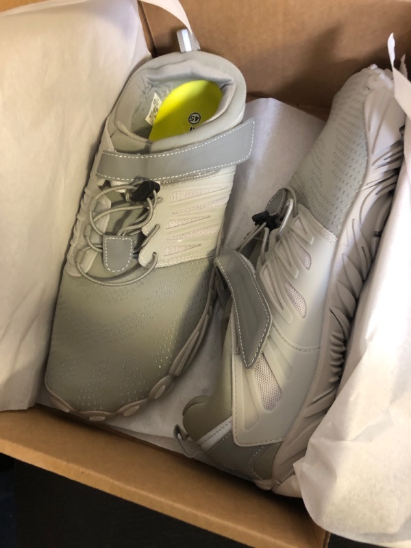 Photo 1 of WHITIN Men's Trail Running Shoes Minimalist Barefoot Minimus Wide Width Toe Box Size 12 Gym Workout Fitness Zero Drop Walking Hiking All Grey 45