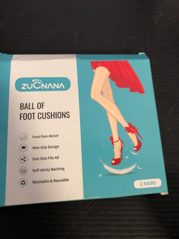 Photo 1 of ZUCNANA Ball of Foot Cushions (2 Pairs Gel Shoe Inserts), Heel Inserts for Women, Non Slip Heel Pads, Heel Cushions for Women Foot Pain Relief and Comfort, One Size Fits Any (Clear)