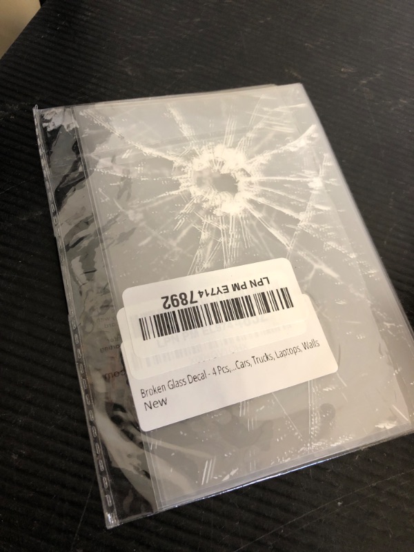 Photo 1 of Broken Glass Decal - 4 Pcs, 5.9 inch Waterproof Stickers for Cars, Trucks, Laptops, Walls